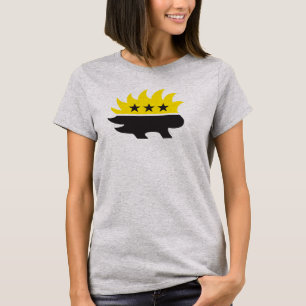 Ancap-Flagge Stachelschwein-Logo schwarz-gelbes Lo T-Shirt