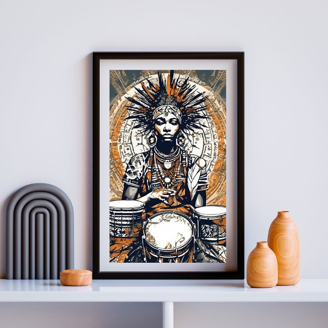 Ancestral Beat - Calm Drummer in Stamm Grace II Poster (Von Creator hochgeladen)