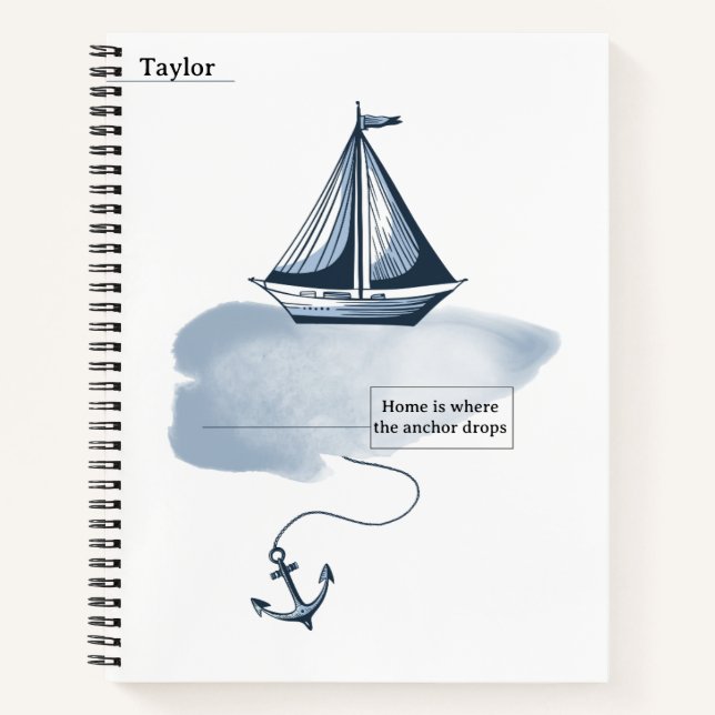 Anchor and Beach Notebook Notizbuch (Vorderseite)