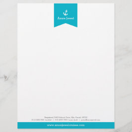 Anchor aqua band flag nautischer Geschäftsbrief Briefkopf