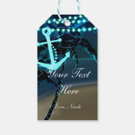 Anchor Beach Palm Trees & Lights Rustikale Geschen Geschenkanhänger