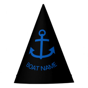 Anchor Blue Your Boat Name Black Pirate Partyhütchen