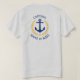 Anchor Captain Boat Name Gold Laurel Zwei Seiten T-Shirt (Design Rückseite)