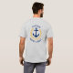 Anchor Captain Boat Name Gold Laurel Zwei Seiten T-Shirt (Schwarz voll)