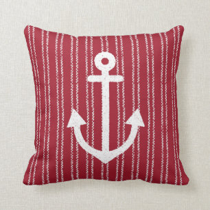 Anchor Coastal Streifen rotes Kissen