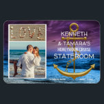 Anchor Cruise Stateroom Door Marker Honeymoon Lieb Magnet<br><div class="desc">Kreuzfahrer Hochzeitsfeiertag Foto Wasser Gold Schiff Ozean Kreuzfahrt Statoom Türmarker Paare Familien Bilder Liebe</div>
