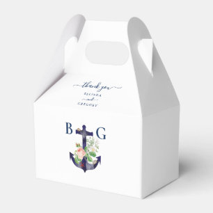 Anchor Floral Nautical Summer Wedge Geschenkschachtel