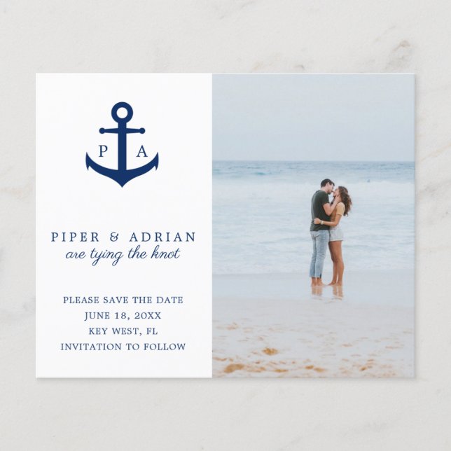 Anchor Foto Nautical Budget Hochzeit speichern das (Vorderseite)
