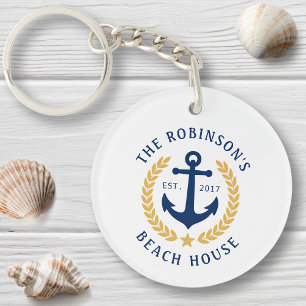 Anchor Gold Laurel Star 2 Seite Schlüsselanhänger