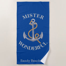 Anchor Gray Nautical Strandtuch