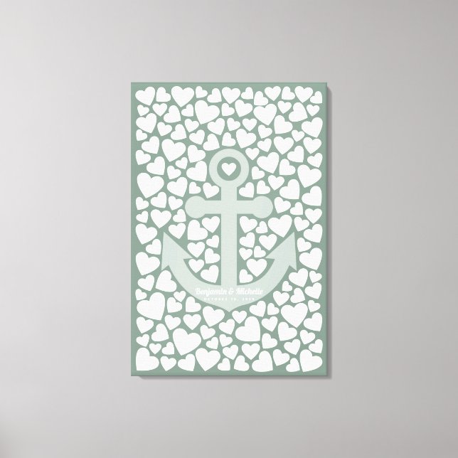Anchor Guest Book Leinwand - 150 Unterschriften (Vorderseite)