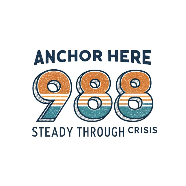 Anchor Here 988 Crisis Support T-Shirt  (Von Creator hochgeladen)