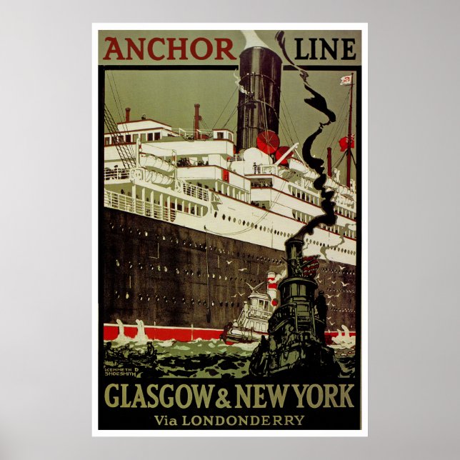 Anchor Line ~ Glasgow-New York Poster (Vorne)