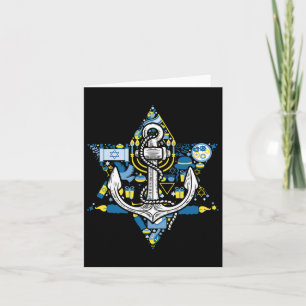 Anchor Menorah Star Hanukkah Boot Sailing Chanu Karte