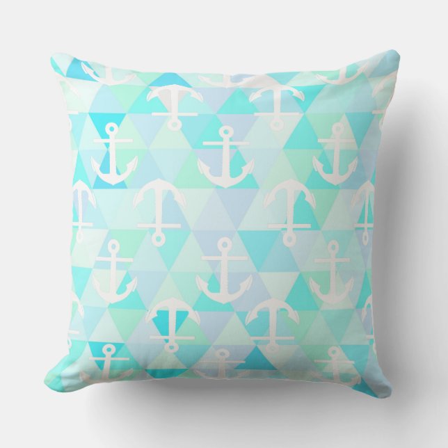 Anchor Muster Chic Modern Triangle Pattern Kissen Für Draußen (Vorderseite)