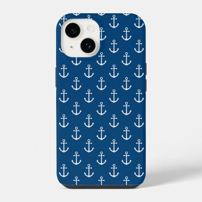Anchor Nautical Blue iPhone Hülle (Rückseite)