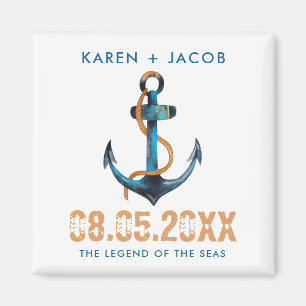 Anchor Nautical Cruise Ship Wedding Favor Magnets Magnet