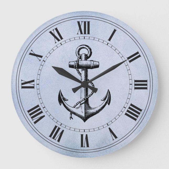 Anchor Nautical Große Wanduhr (Vorderseite)