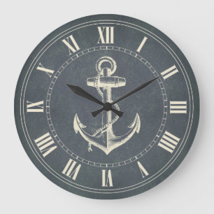 Anchor Nautical Große Wanduhr