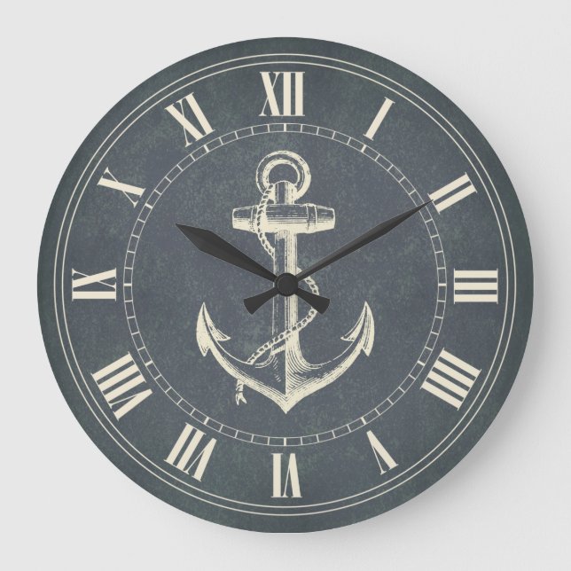 Anchor Nautical Große Wanduhr (Vorderseite)