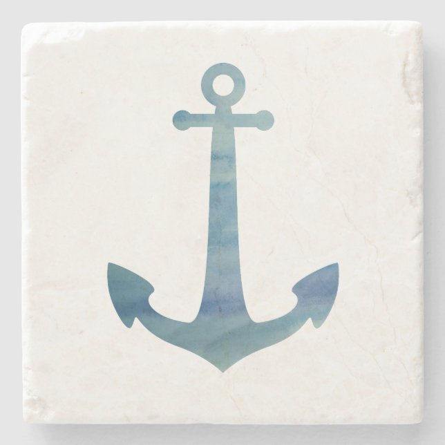 Anchor Nautical Marble Stone Untersetzer (Vorderseite)