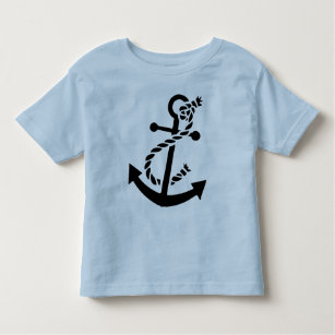 Anchor Nautical Marine Themed des Schwarzen Schiff Kleinkind T-shirt