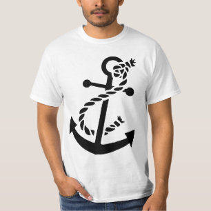 Anchor Nautical Marine Themed des Schwarzen Schiff T-Shirt