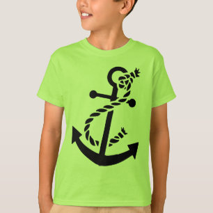 Anchor Nautical Marine Themed des Schwarzen Schiff T-Shirt