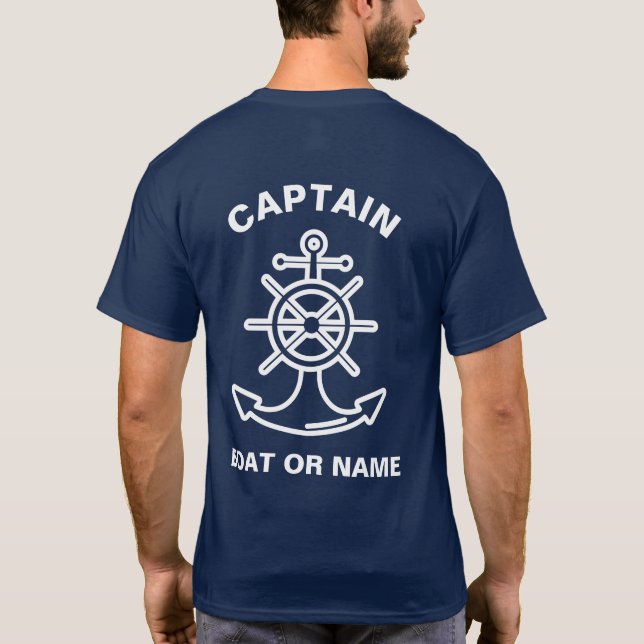 Anchor Nautical Navy Blue Boot Captain T-Shirt (Rückseite)