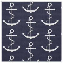 Anchor Nautical Navy Blue Stoff