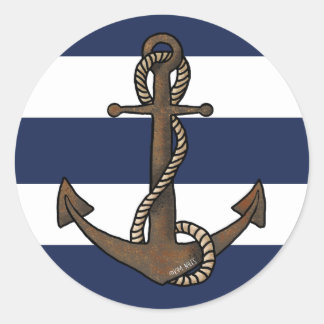 Anchor Nautical Runder Aufkleber