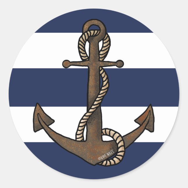 Anchor Nautical Runder Aufkleber (Vorderseite)