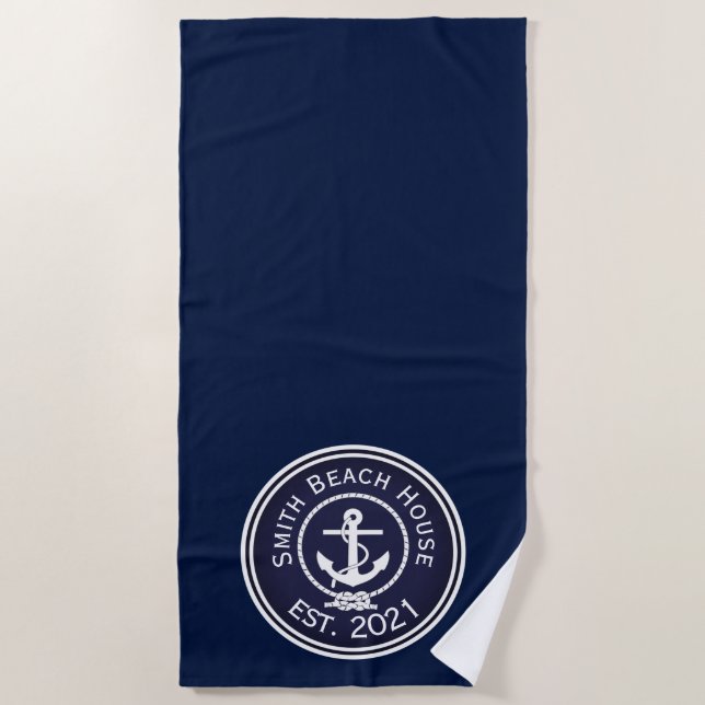 Anchor Nautical Siegel Strandtuch (Vorderseite)