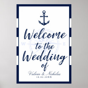 Anchor   Nautische Hochzeit   Begrüßung Poster