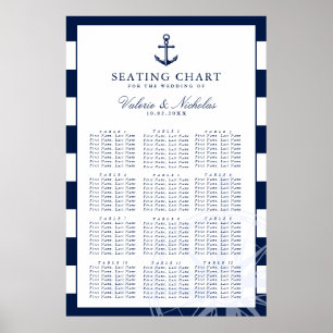 Anchor Nautische Hochzeit Sitzdiagramm Poster