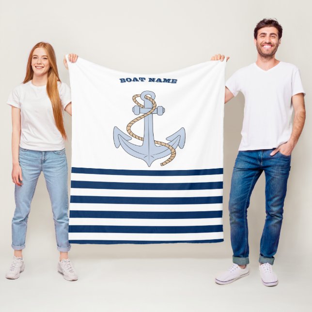 Anchor Navy Blaue Streifen Fleecedecke (Beispiel)