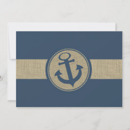 Anchor Navy Blue Stripes Beach Hochzeitsreaktion RSVP Karte