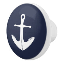 Anchor Navy Blue und White Nautical Wohngestaltung