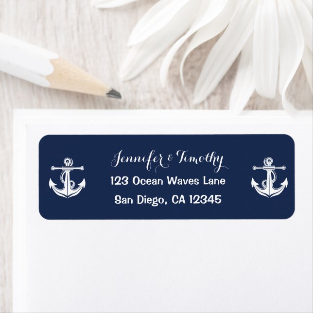 Anchor Navy Nautical Beach Elegante Hochzeit (Insitu)