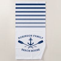 Anchor Oars Familienname Beach House Weiß