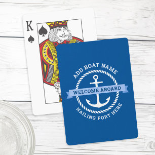 Anchor rope border boat name welcome aboard spielkarten