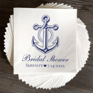 Anchor Sailor Navy Blue Nautical Brautparty Serviette