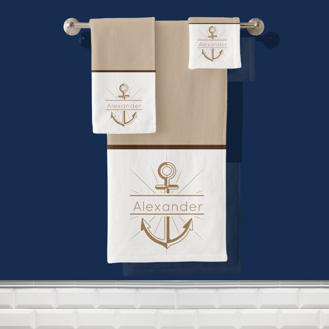 Anchor Tan Beige Set für Badehandtücher (Von Creator hochgeladen)