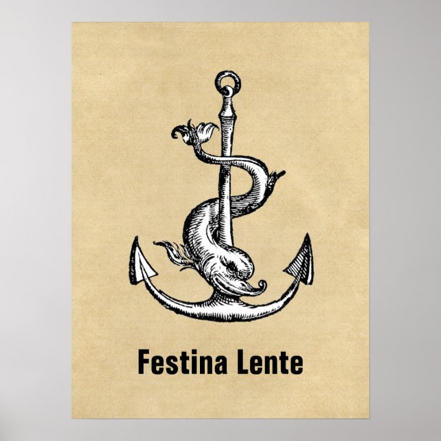 Anchor und Dolphin - Festina Lente Poster (Vorne)