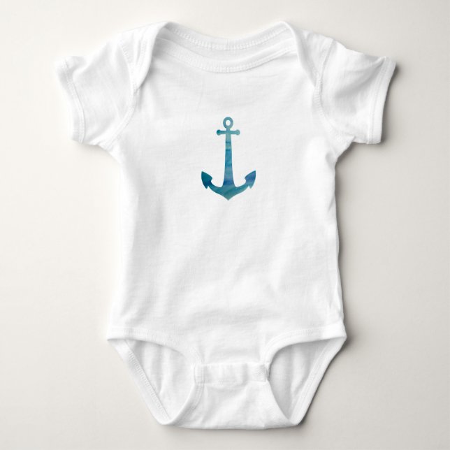 Anchor Watercolor Baby Bodysuit Baby Strampler (Vorderseite)