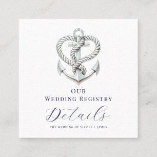 Anchor Wedding Registry QR Quadratische Visitenkarte