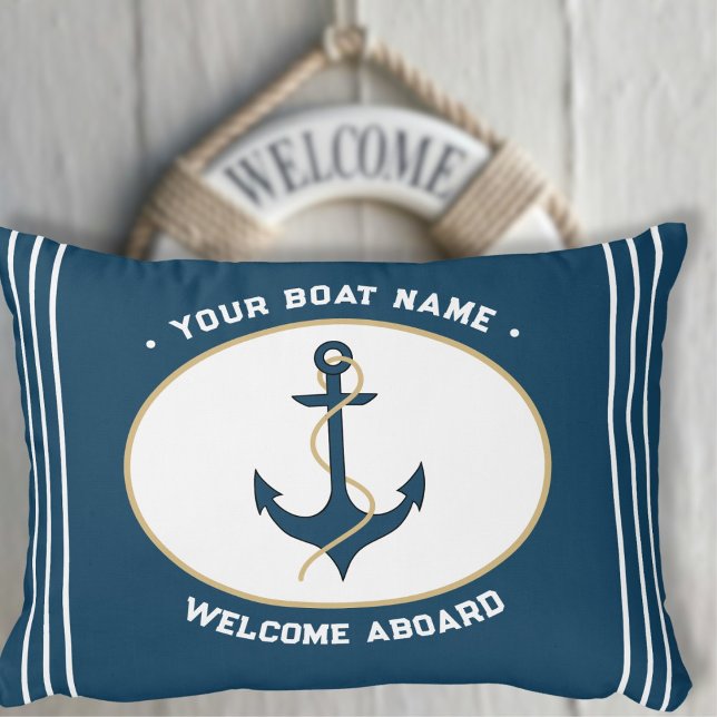 Anchor Welcome Aboard Custom Pillow Dekokissen (Von Creator hochgeladen)