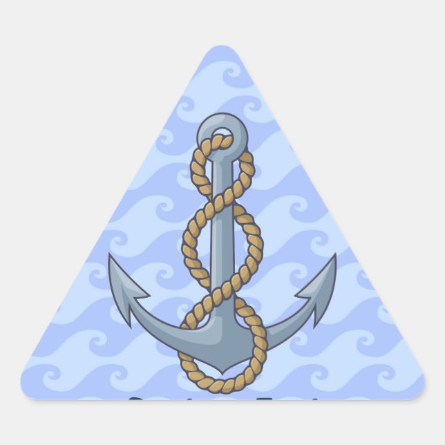 Anchor with Rope Dreieckiger Aufkleber (Vorderseite)