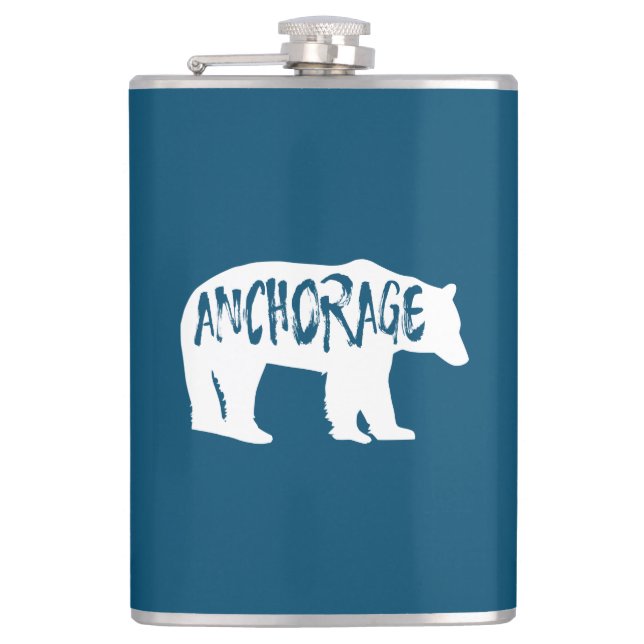 Anchorage Alaska Bear Flachmann (Vorderseite)