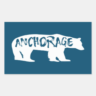 Anchorage Alaska Bear Rechteckiger Aufkleber